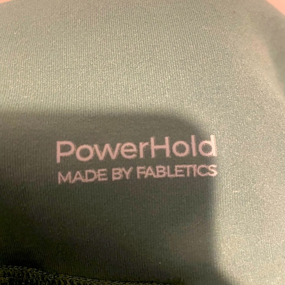 Fabletics dark green leggings with turquoise accents Size L - Picture 9 of 9